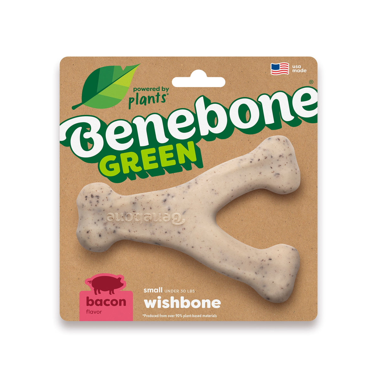 Benebone Green Wishbone Bacon Flavor Dog Chew - Small