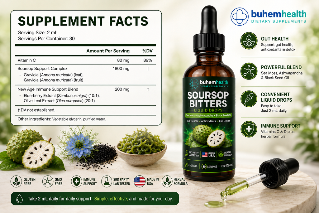 Soursop Bitters Liquid Drops 2 fl oz | Graviola