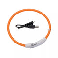 Coastal Pet Products USB Light-Up Dog Neck Ring - Orange, 24 in