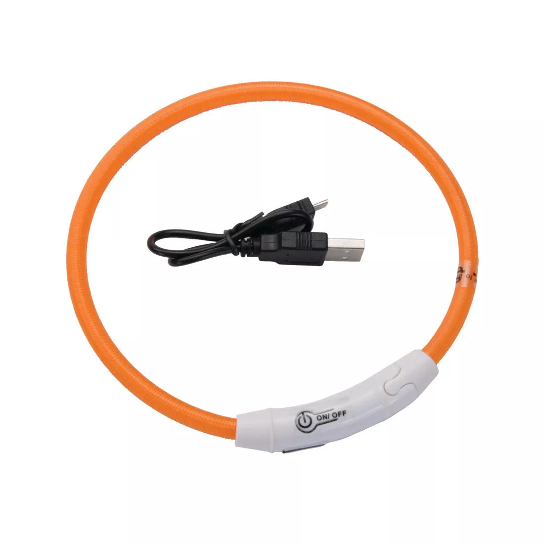 Coastal Pet Products USB Light-Up Dog Neck Ring - Orange, 24 in
