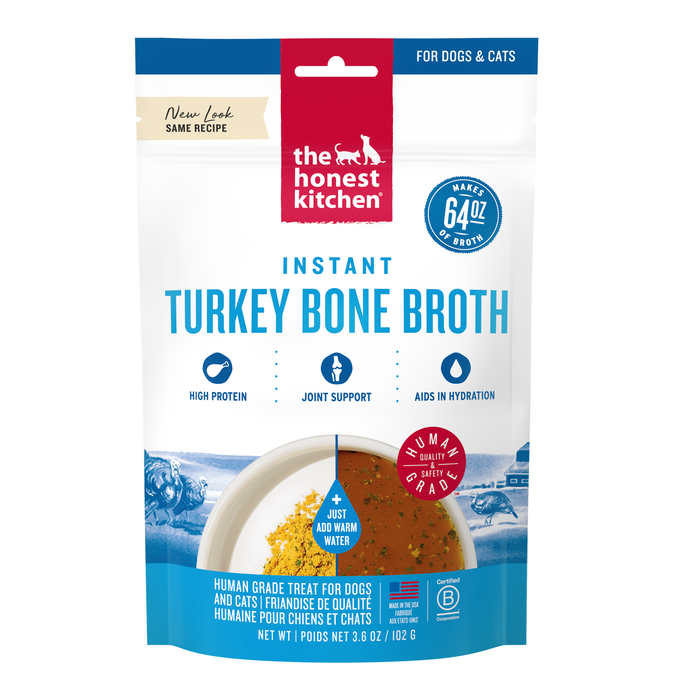 The Honest Kitchen Instant Turkey Bone Broth with Turmeric 3.6 oz