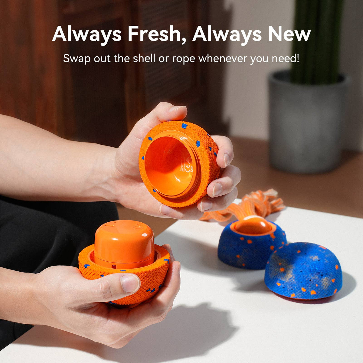Cheerble Wicked Ball Rolly Automatic Fetch Dog Toy with Rope