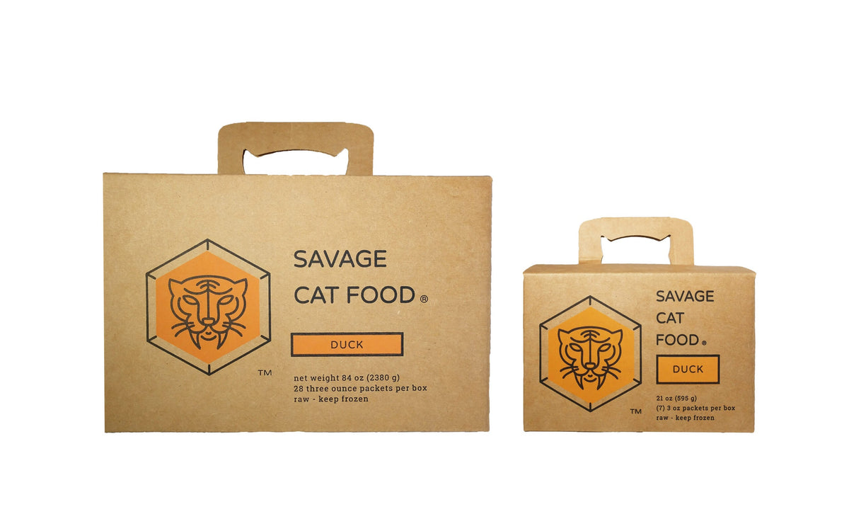 Savage Cat Food Raw Duck Small Box - 7 x 3OZ Packets