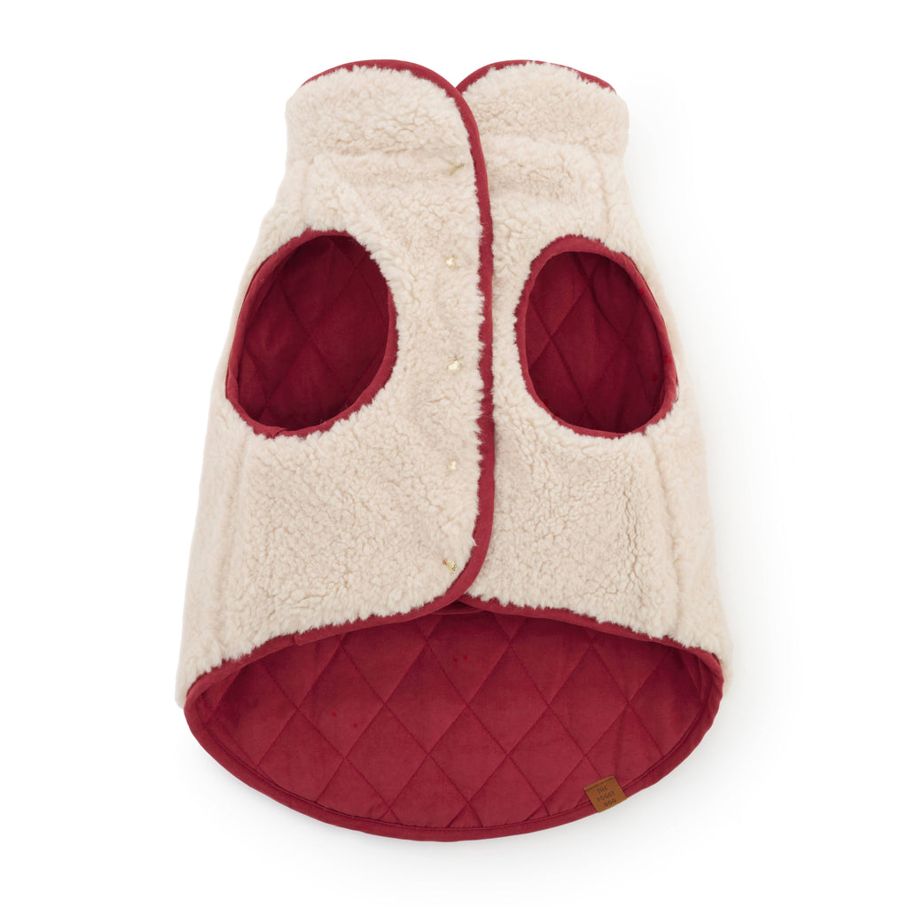 Currant Sherpa-Lined Reversible Dog Jacket