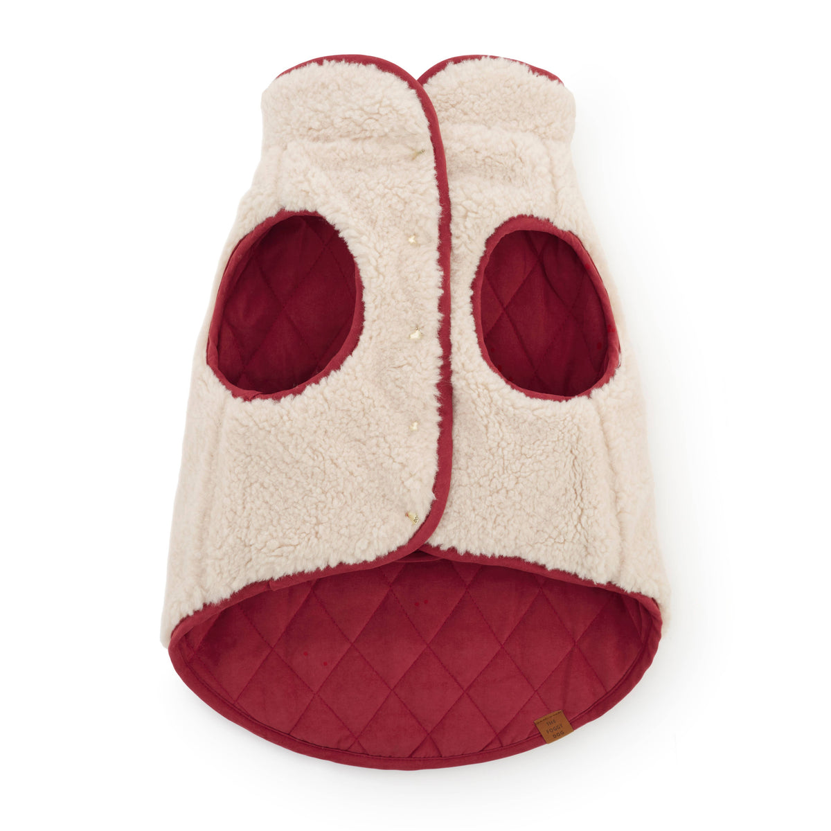 Currant Sherpa-Lined Reversible Dog Jacket