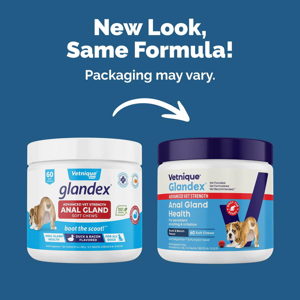 Glandex Anal Gland Support Soft Chews Duck & Bacon 60ct.