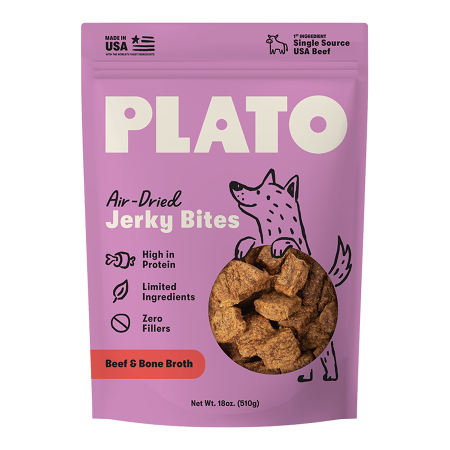 Plato Pet Treats Dog Jerky BTS Grain-Free Beef 18OZ