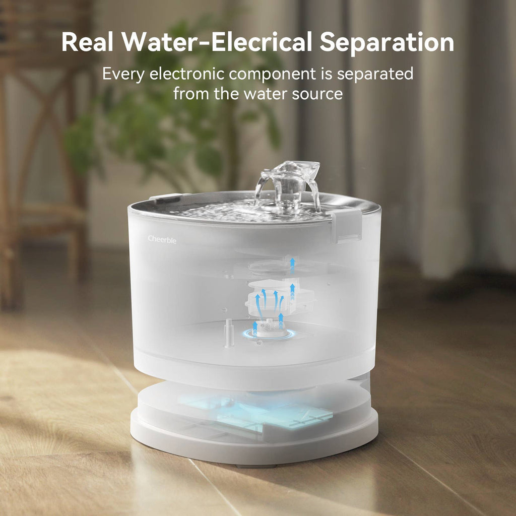 Cheerble Elfin E1+ 2 L Stainless Steel Pet Water Fountain