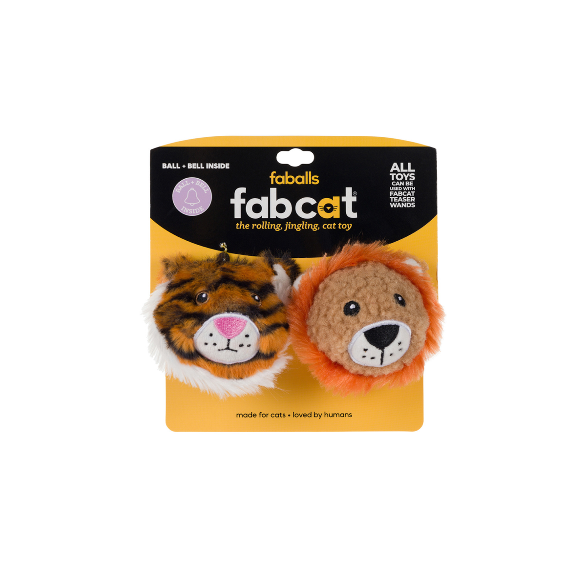 FabDog fabcat Faball Lion/Tiger 2-Pack Cat Toy