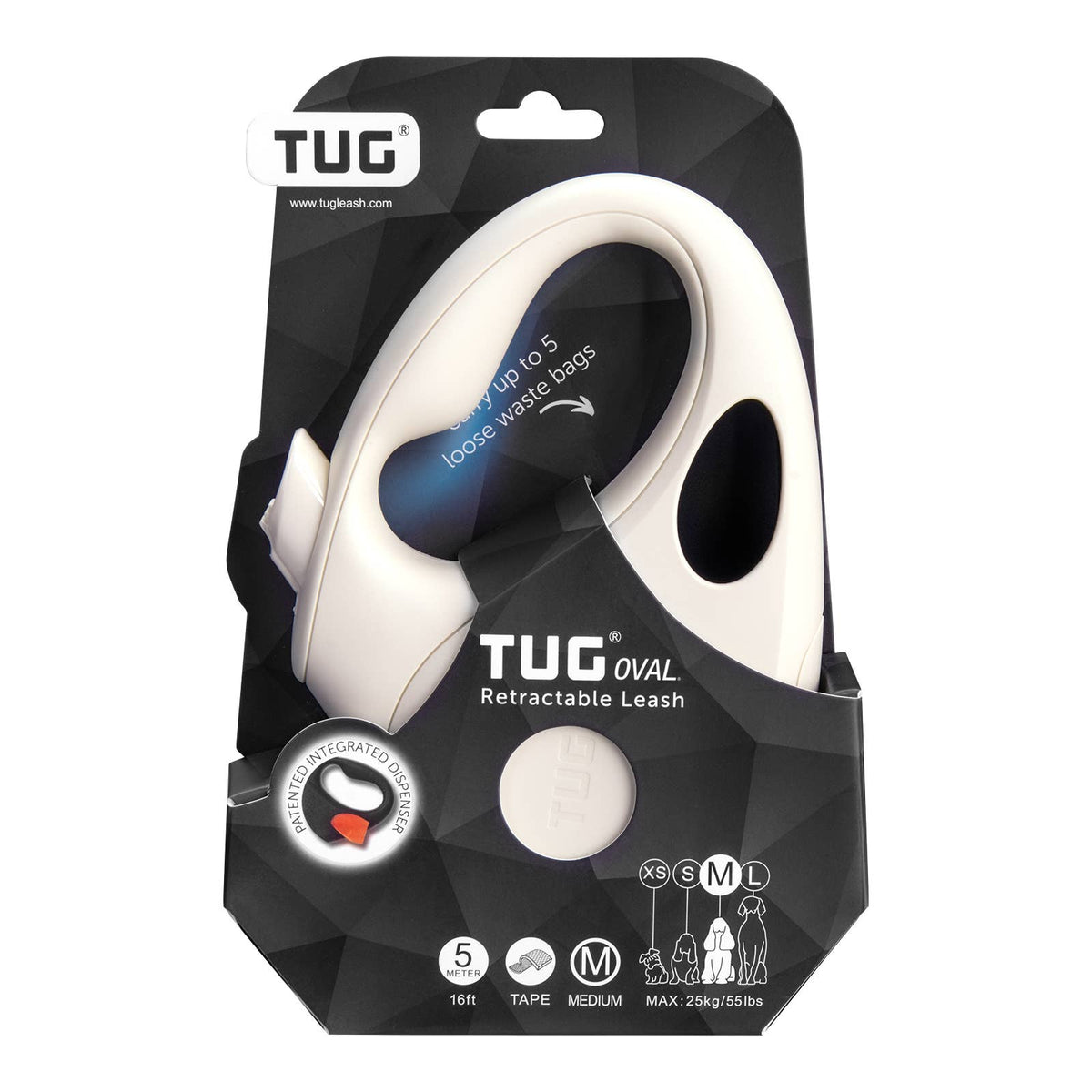 TUG Retractable Dog Leash with Integrated Dispenser