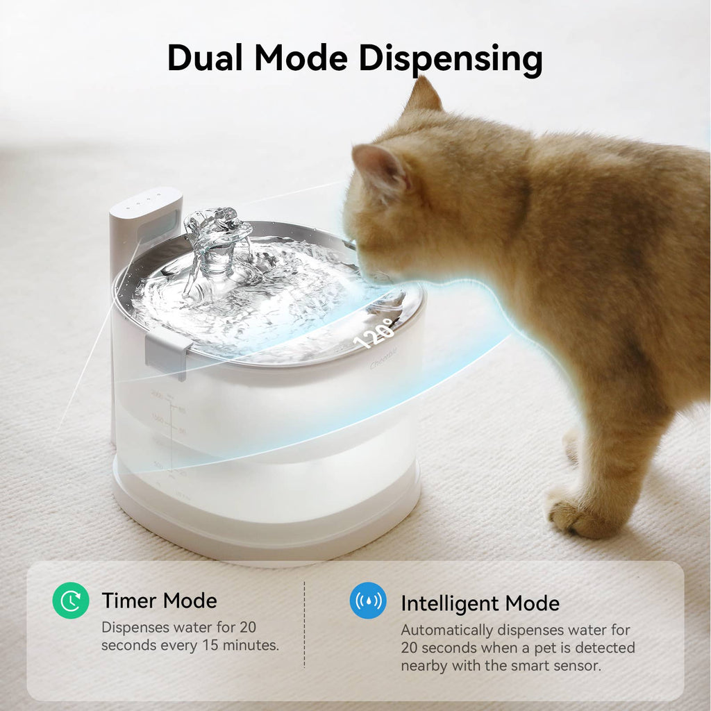Cheerble Elfin E1+ 2 L Stainless Steel Pet Water Fountain