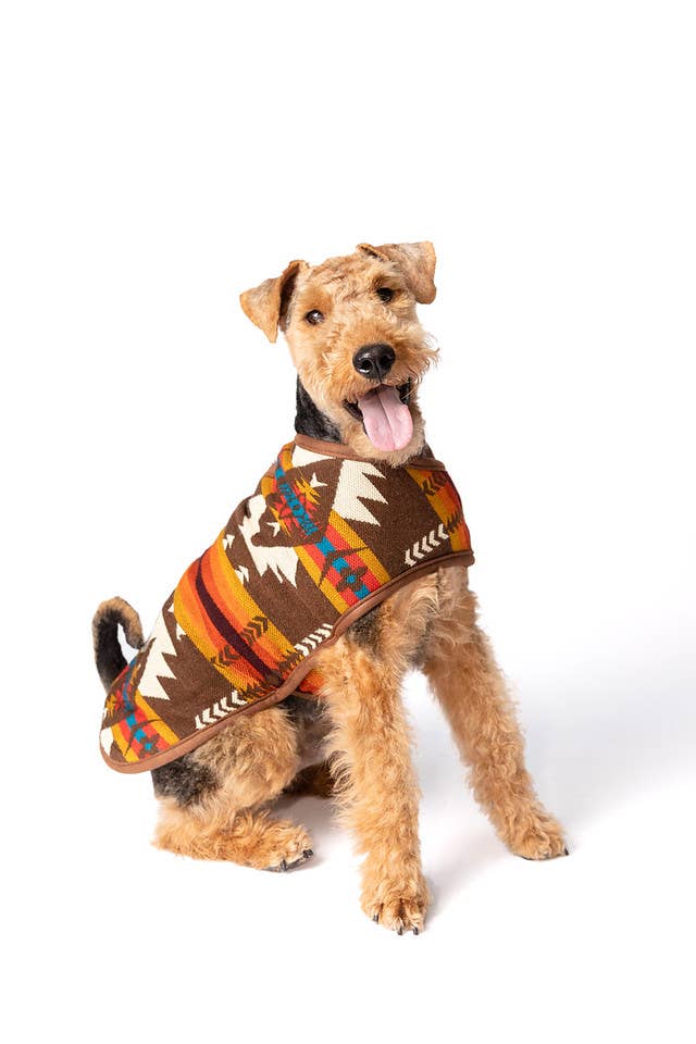Brown Southwest Dog Blanket Coat