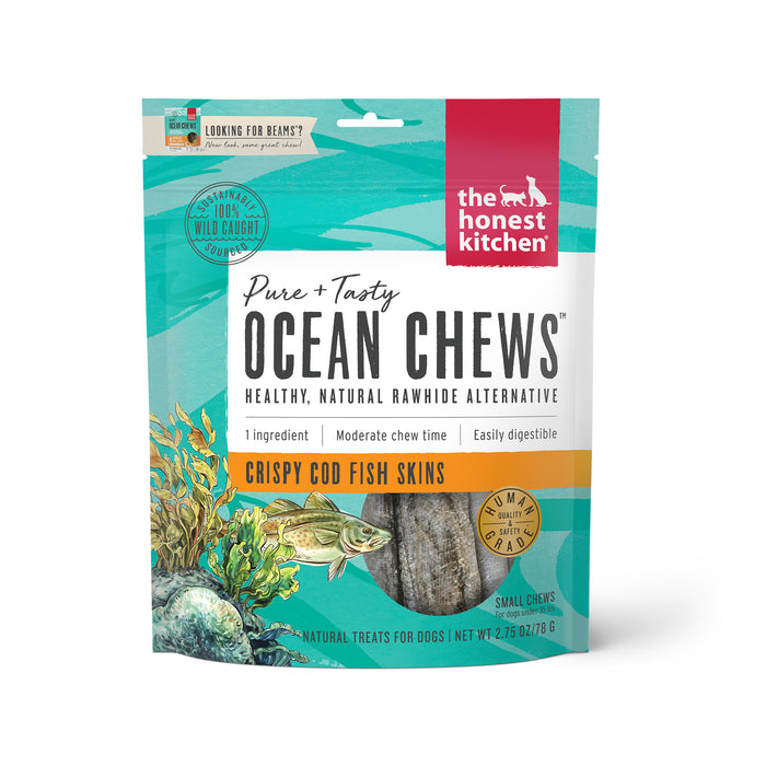 The Honest Kitchen Ocean Chews Crispy Cod Fish Skins Beams Small 2.75 oz