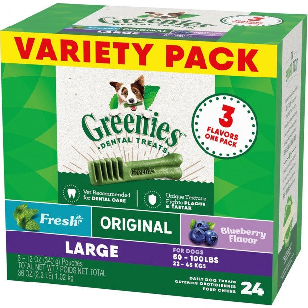 GREENIES Dental Dog Treats Assorted Flavors - Large - 36 oz
