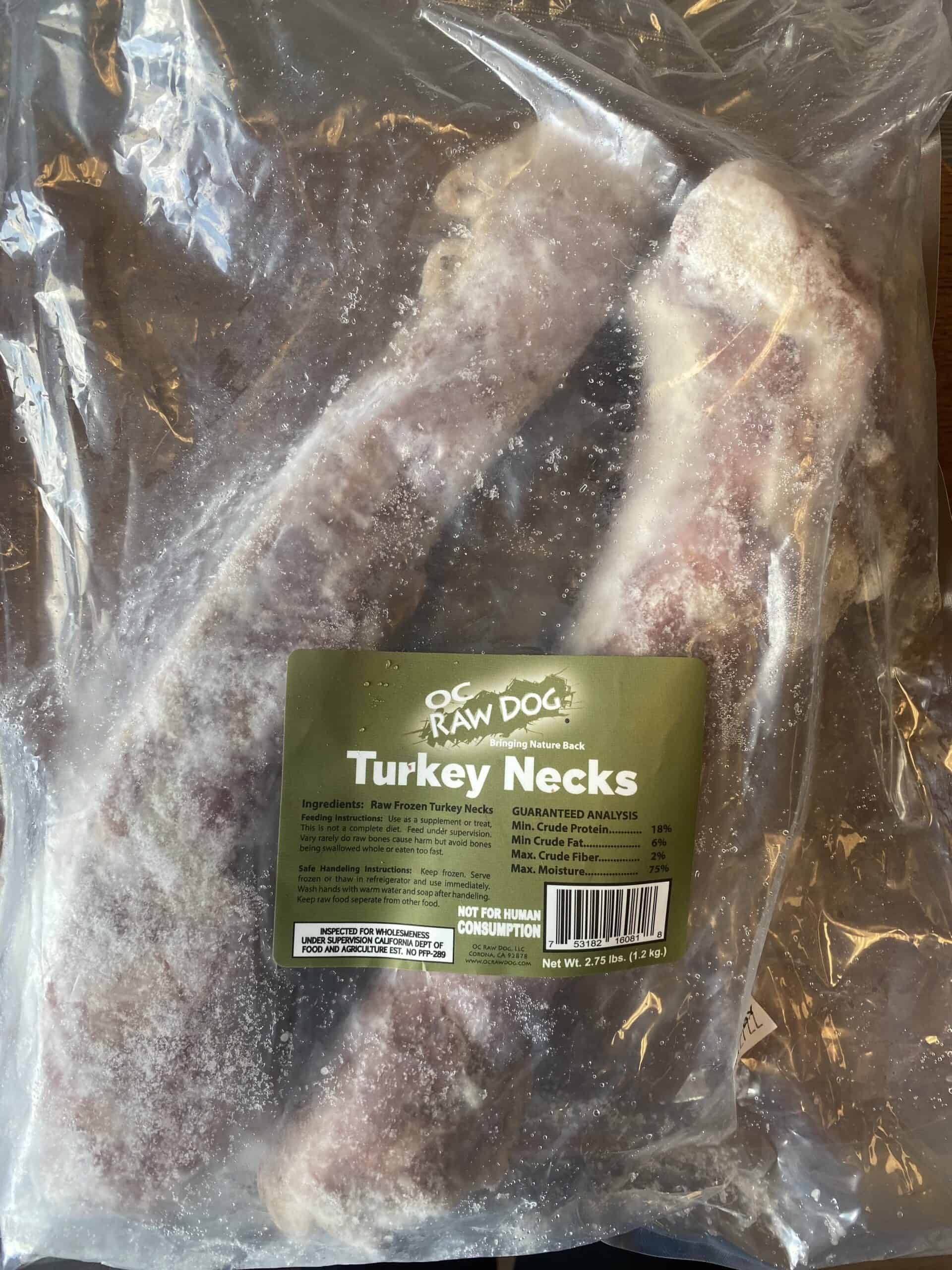 OC Raw Frozen Turkey Necks - 2.75LB