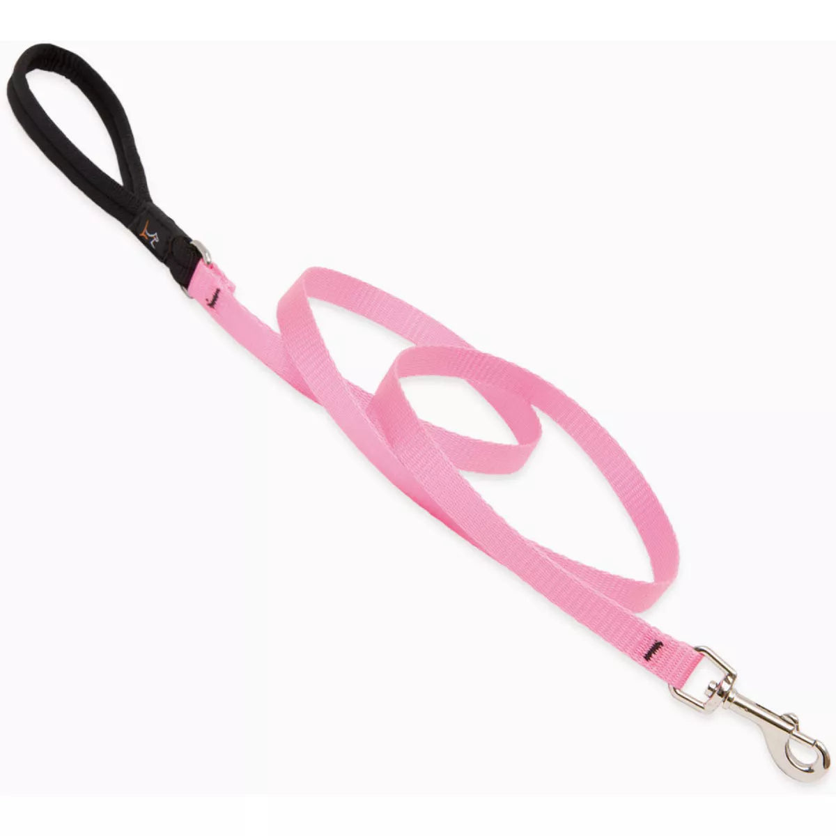 LupinePet Basic Solids Pink Dog Leash - 1/2 in x 6 ft