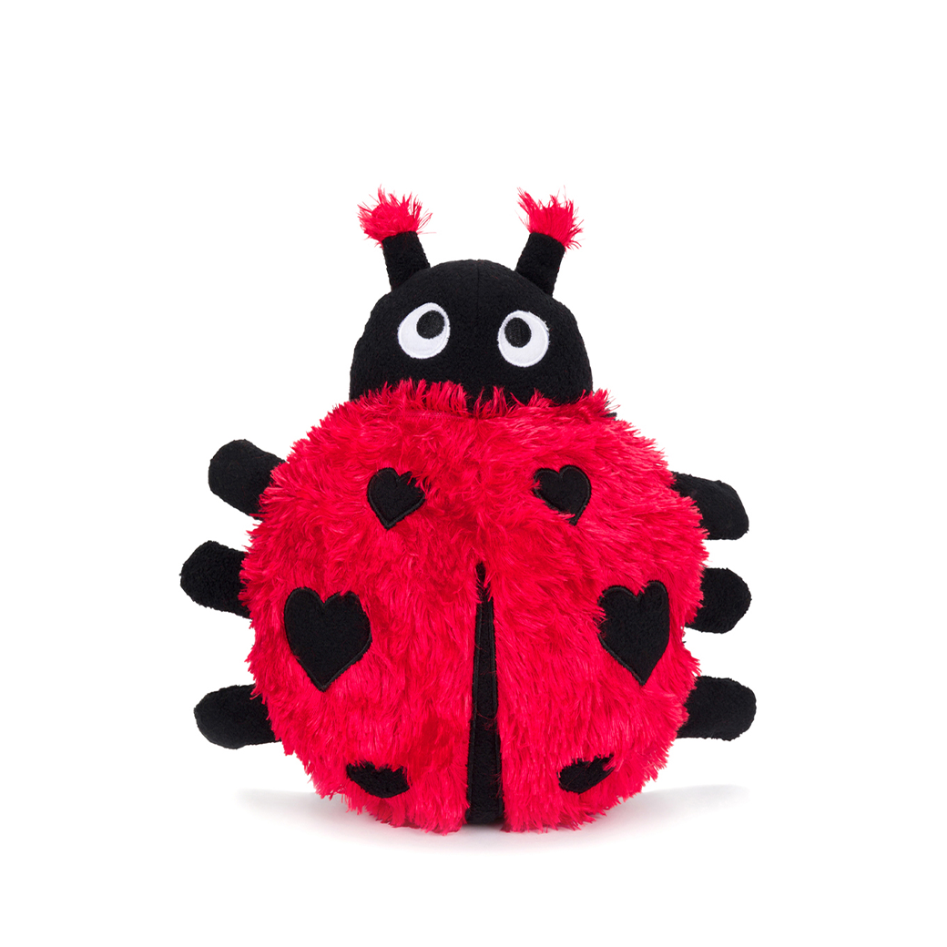 FabDog Fluffy Ladybug Plush Dog Toy - 12.5IN