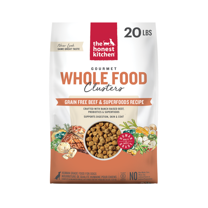 The Honest Kitchen Grain Free Beef Whole Food Clusters 20 lb
