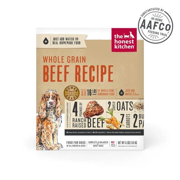 The Honest Kitchen Whole Grain Beef Dehydrated Dog Food - 4 lb