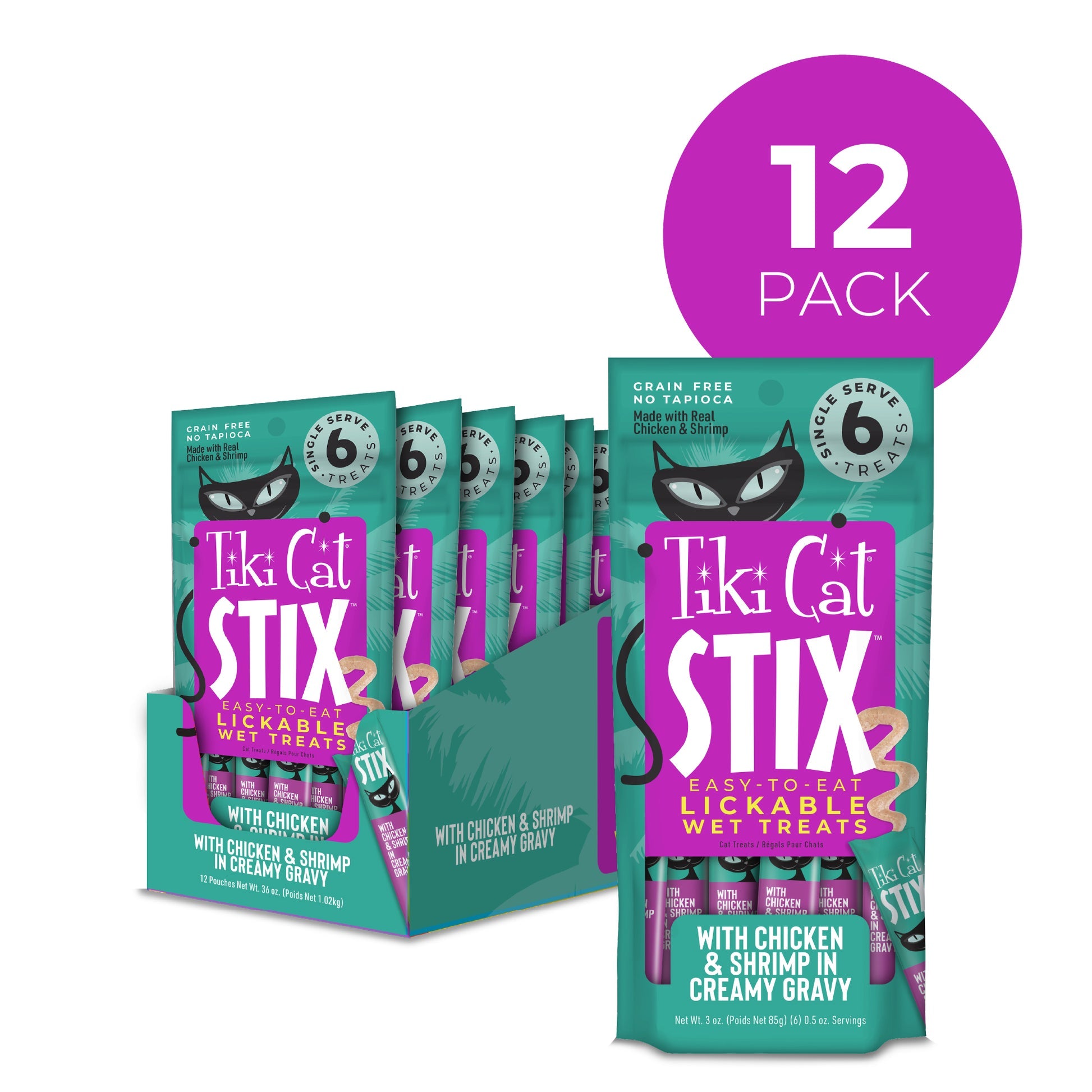 Tiki Cat Stix Chicken & Shrimp Mousse Cat Treats - 3 oz