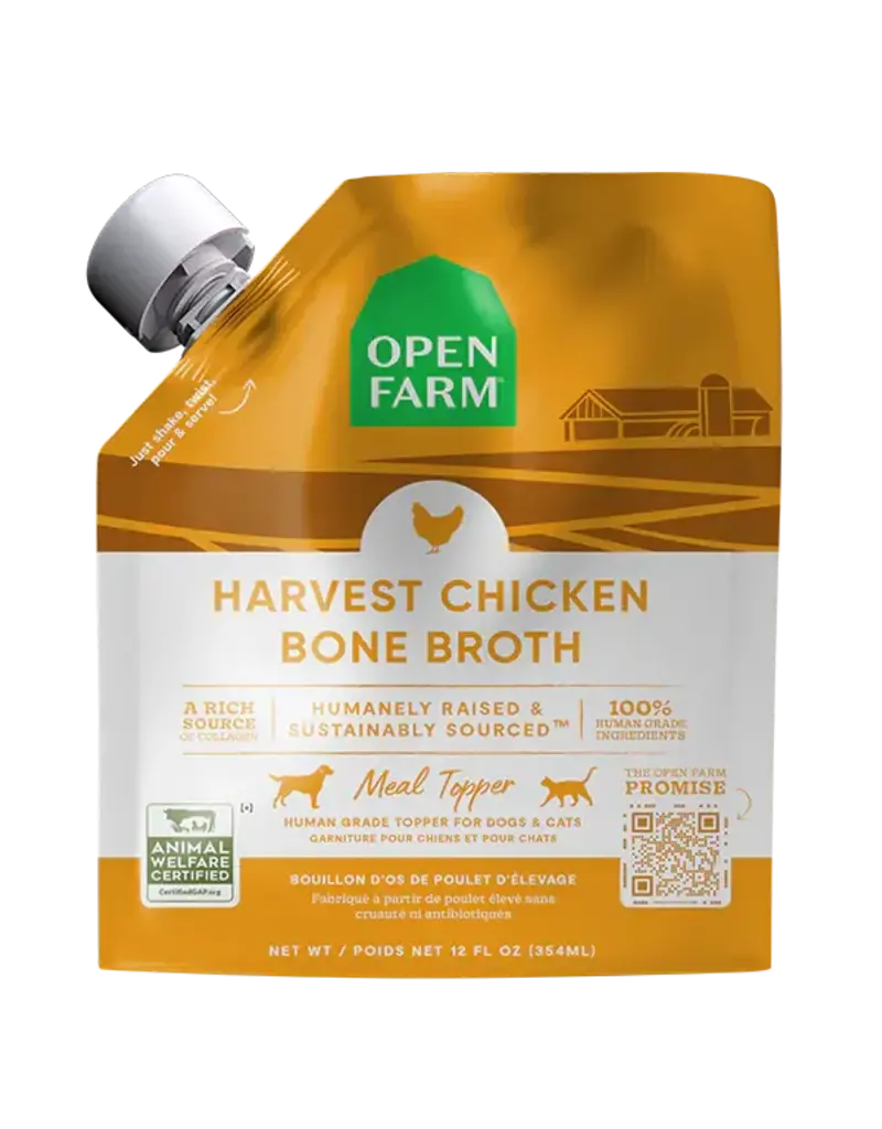 Open Farm Harvest Chicken Bone Broth for Dogs & Cats 12OZ