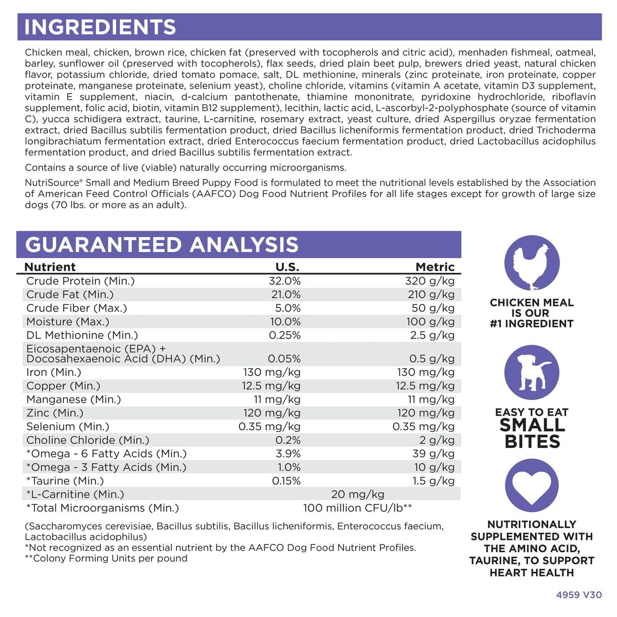 NutriSource Dog Puppy SBR MBR Chicken RC 12#