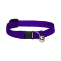 LupinePet Basic Solids Purple Safety Cat Collar with Bell - 1/2 in x 8-12 in