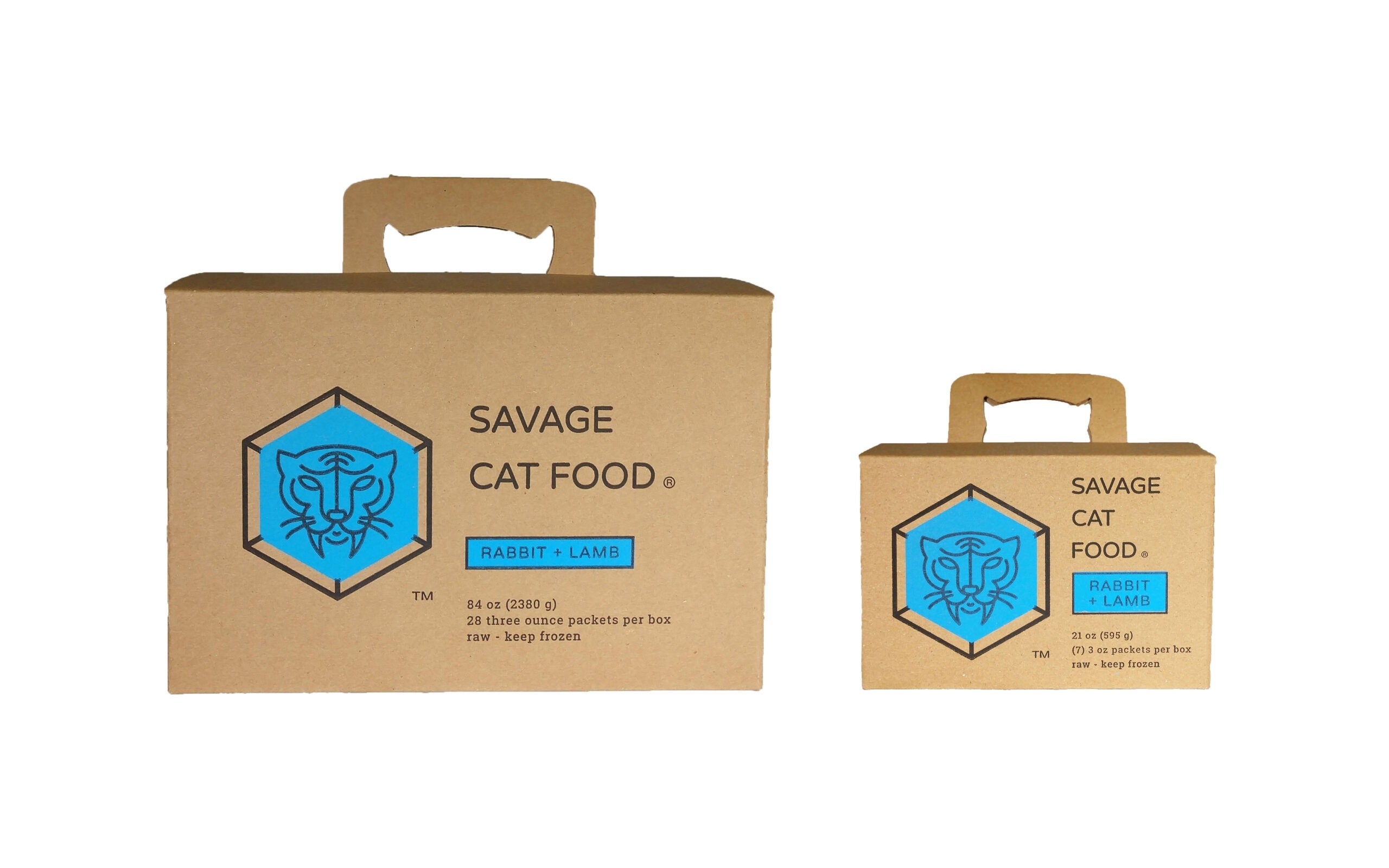 Savage Cat Food Raw Rabbit + Lamb Small Box - 7 x 3OZ Packets