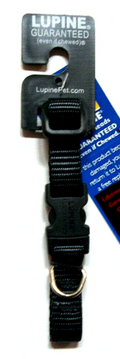 LupinePet Basic Solids Black Adjustable Dog Collar - 1/2 in x 6-9 in