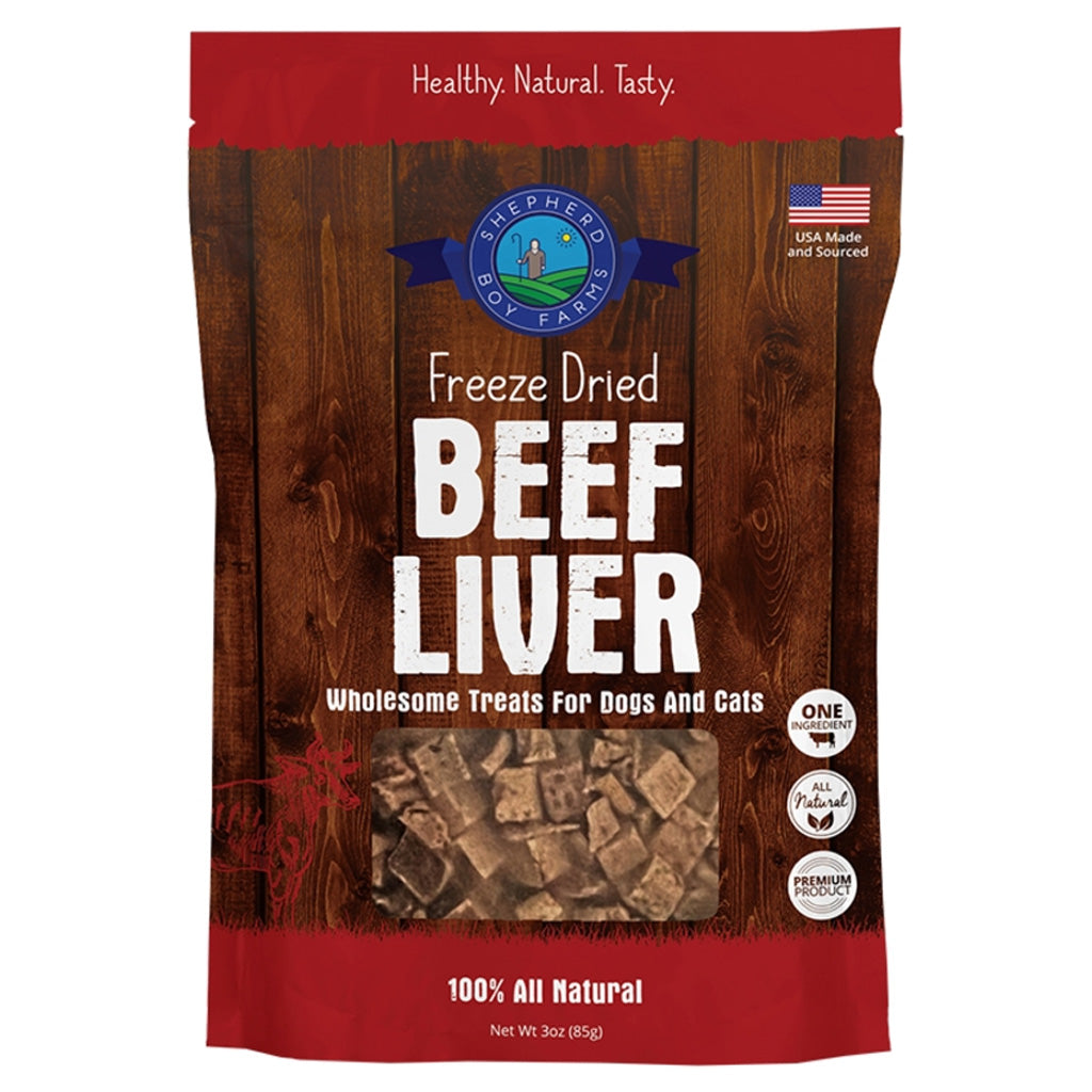 Shepherd Boy Farms Freeze-Dried Beef Liver Treats for Dogs & Cats 8OZ