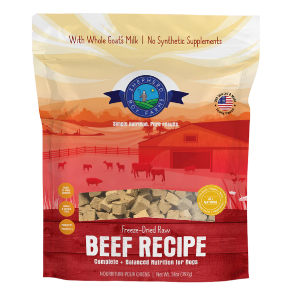 Shepherd Boy Farms Beef Recipe Freeze-Dried Raw Dog Food 14OZ