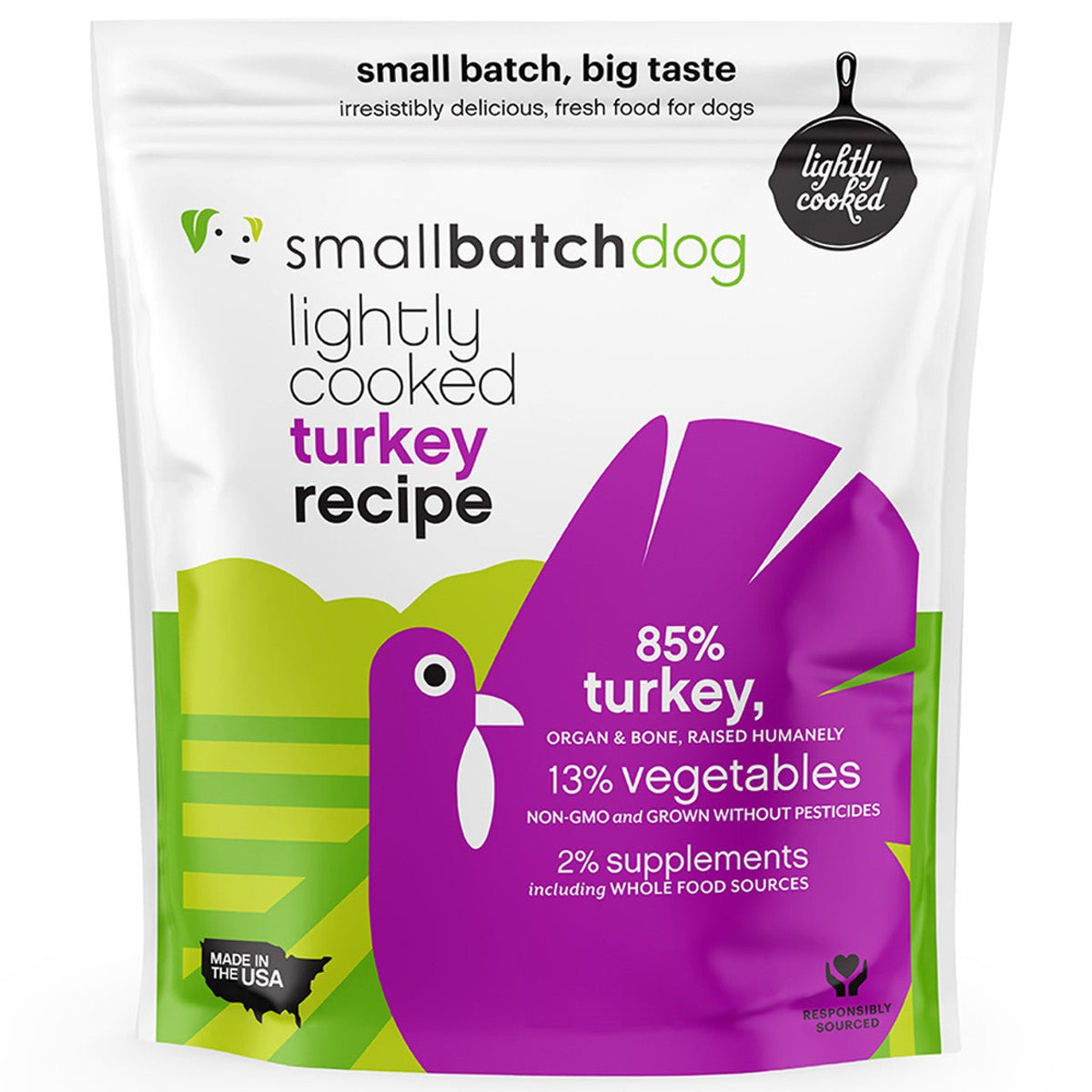 Smallbatch Lightly Cooked Turkey Recipe Dog Food - 2 lb