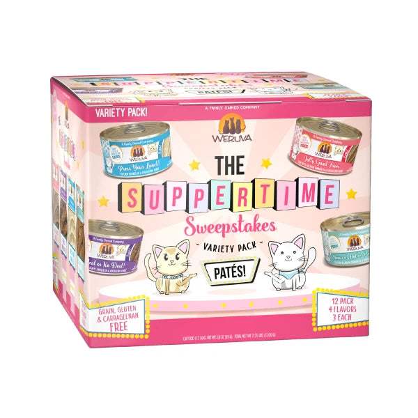 Weruva Suppertime Sweepstakes Pâté Variety Pack Wet Cat Food - 12 x 5.5 oz