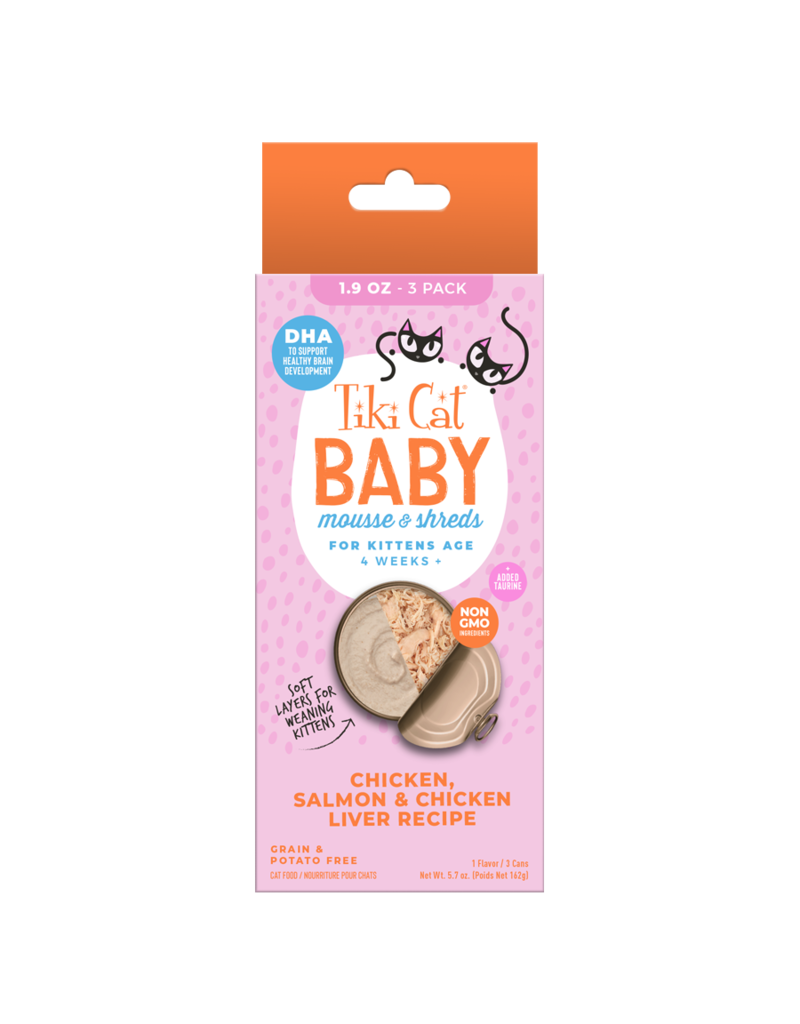 Tiki Cat Baby Salmon, Chicken & Liver Mousse Kitten Wet Food - 1.9 oz
