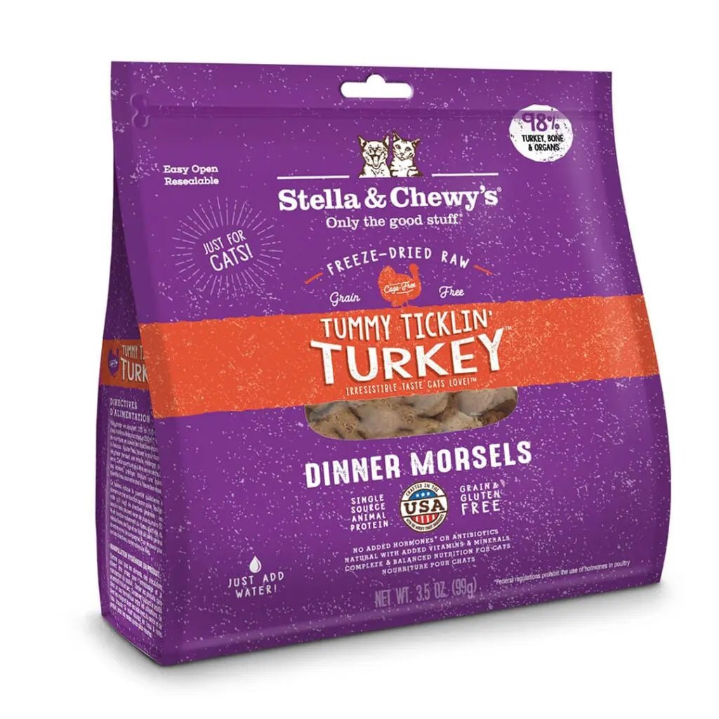 Stella & Chewy's Tummy Ticklin' Turkey Freeze-Dried Raw Dinner Morsels for Cats - 3.5 oz