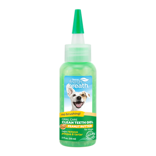 TropiClean Fresh Breath Clean Teeth Gel Peanut Butter for Dogs - 2 oz
