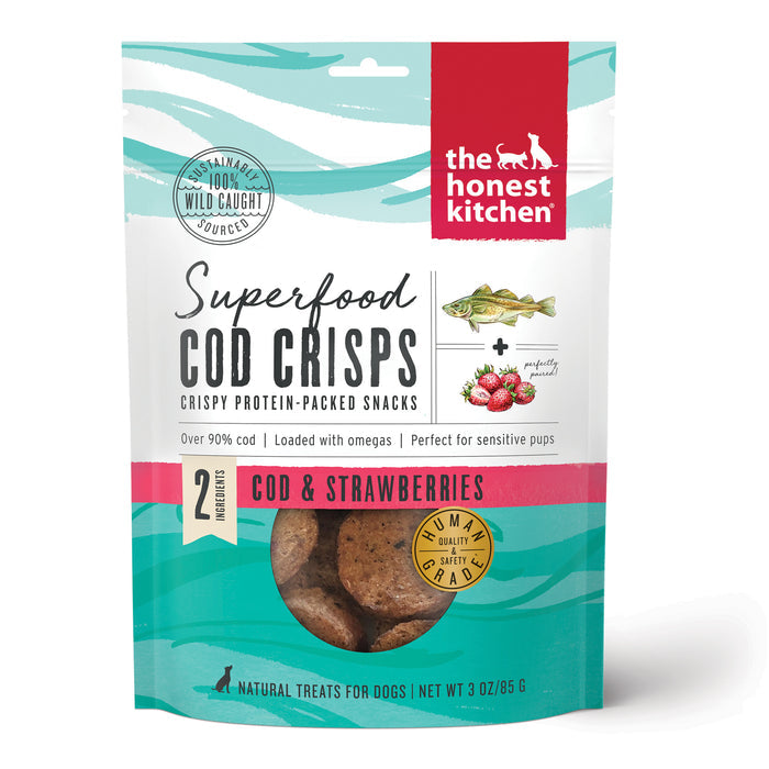The Honest Kitchen Superfood Cod Crisps Cod & Strawberry 3 oz